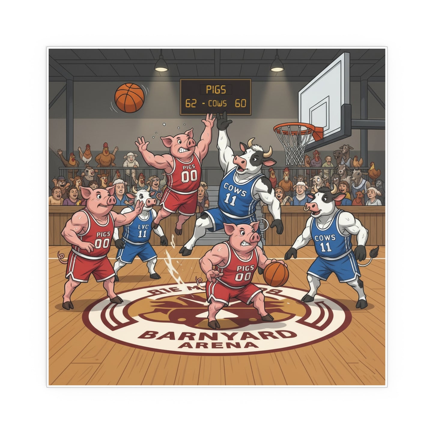 Indoor and Outdoor Silk Posters - Pigs vs Cows