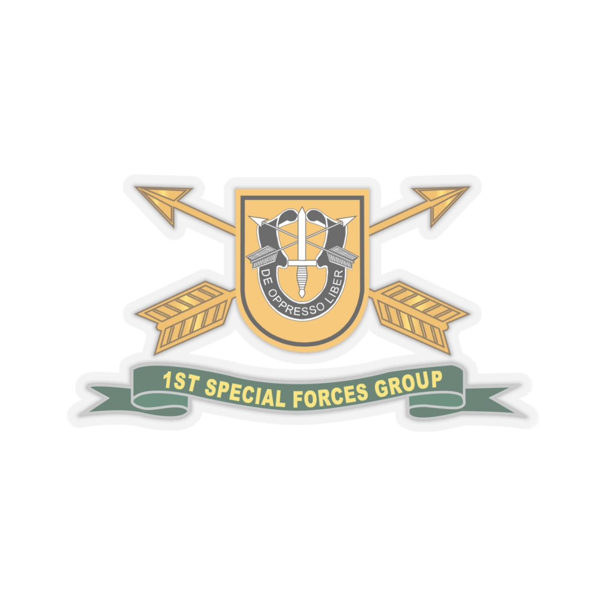 Kiss-Cut Stickers - 1st Special Forces Group - Flash w Br - Ribbon X 300