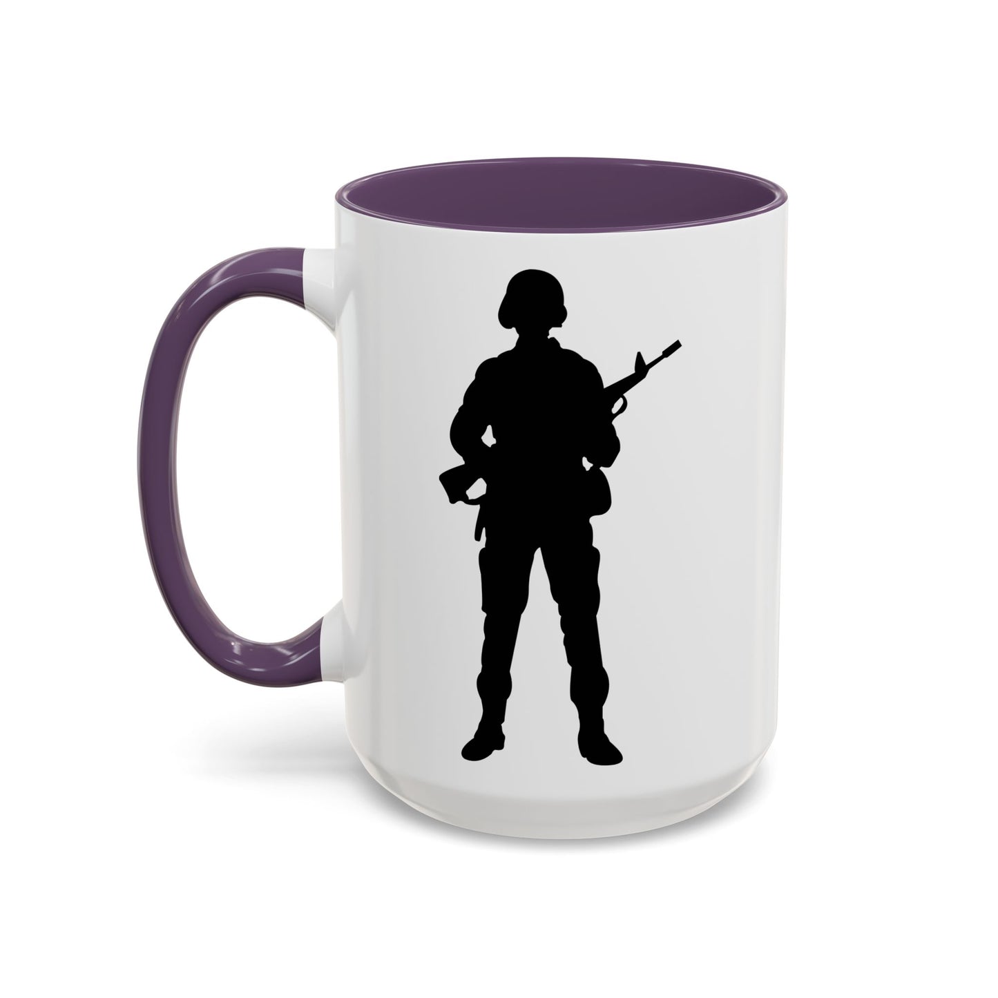 Accent Coffee Mug (11oz & 15oz) - Army - Soldier - Silhouette X 300