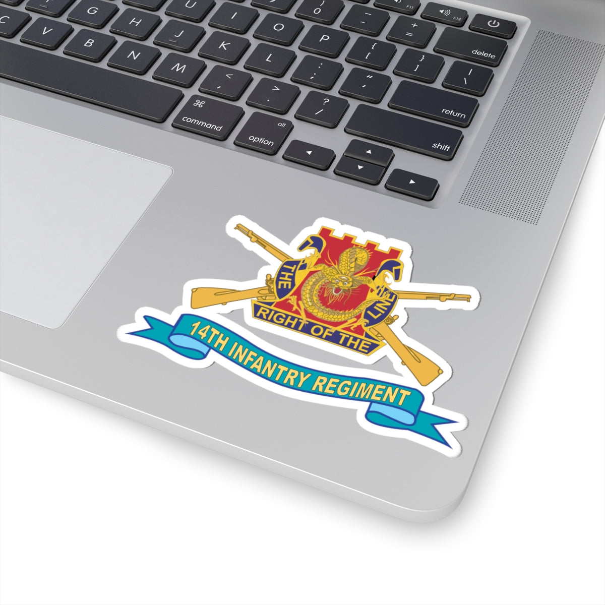 Kiss-Cut Stickers - 14th Infantry Regiment w Br - SSI - Ribbon X 300