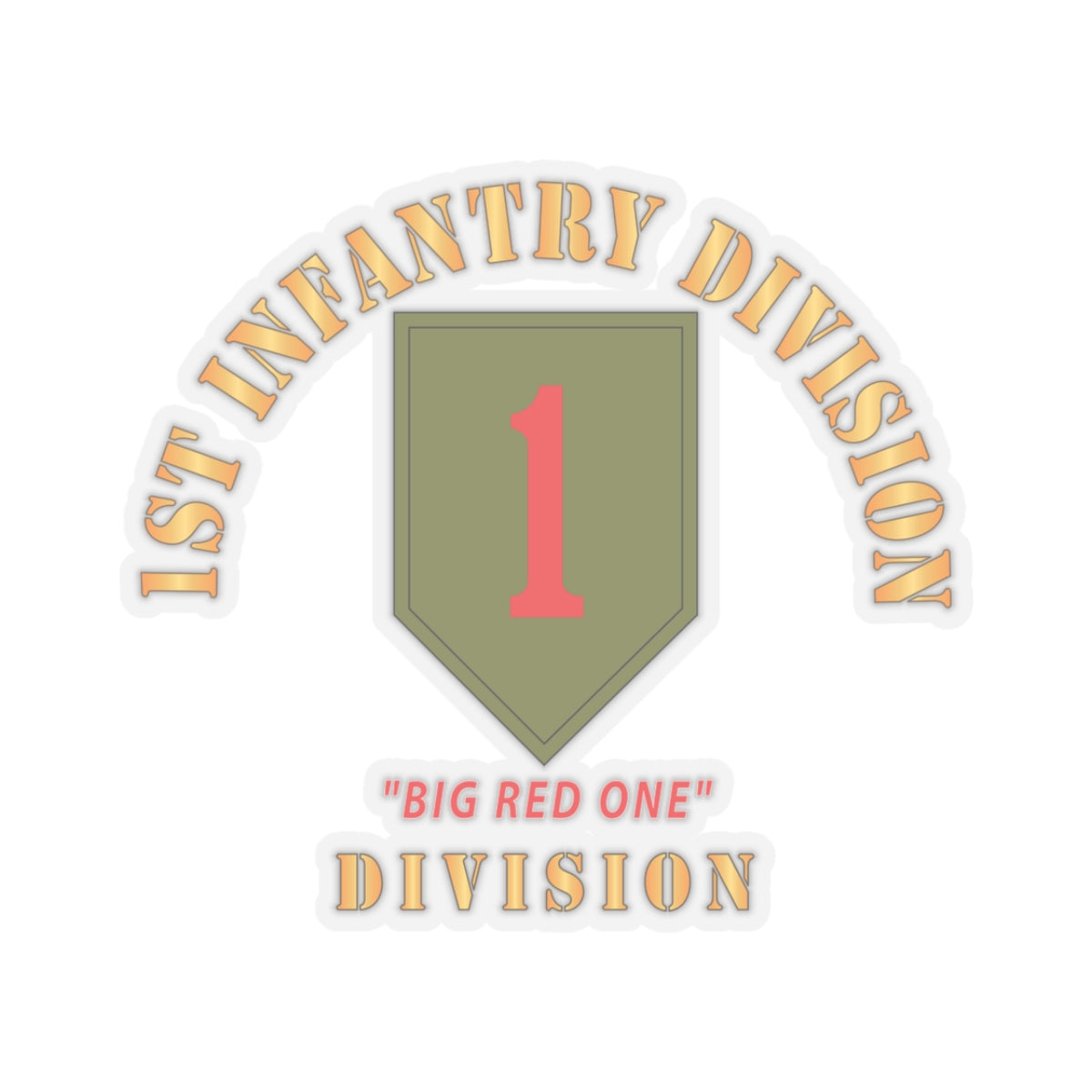 Kiss-Cut Stickers - SSI - 1st Infantry Division - Big Red One X 300