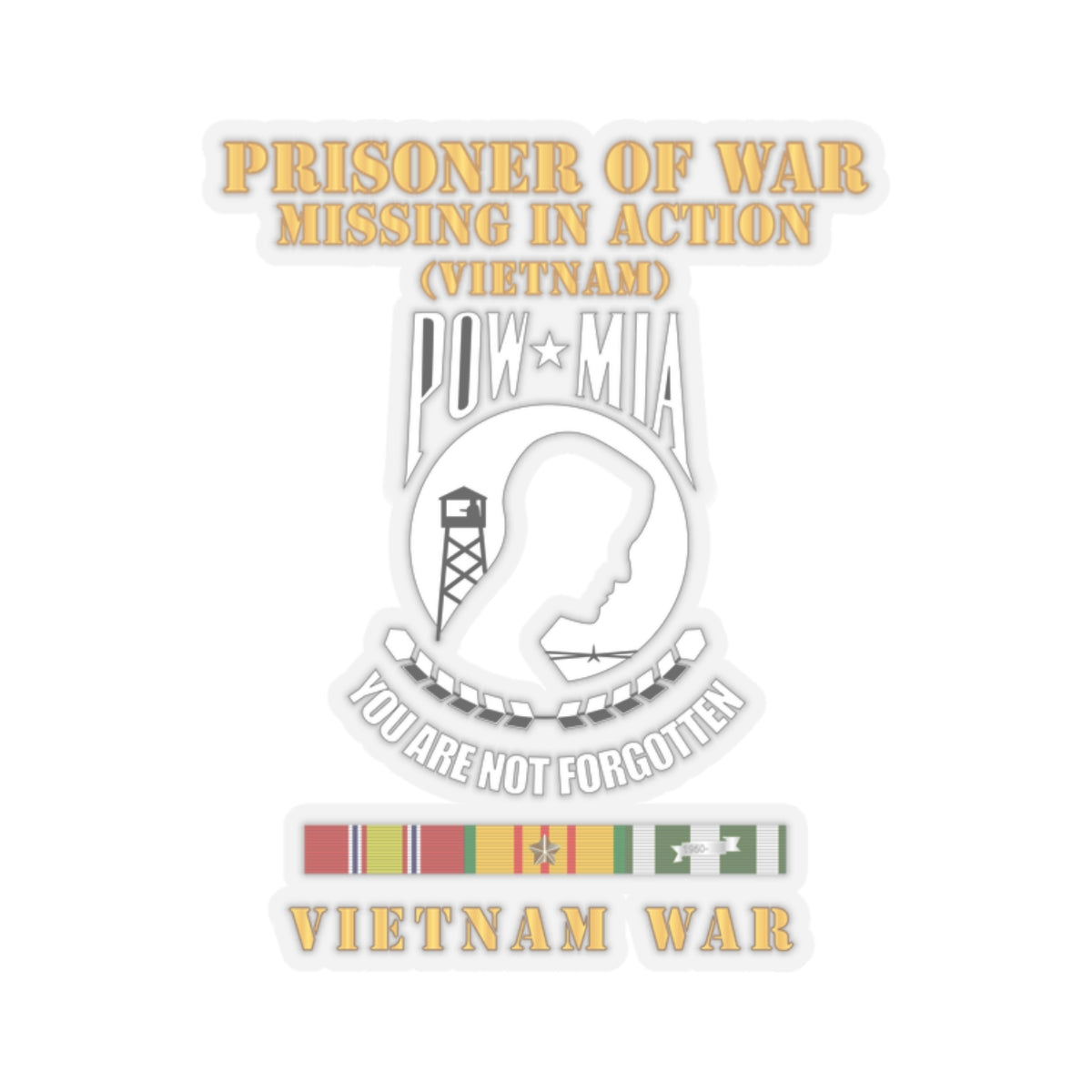 Kiss-Cut Stickers - POW - MIA - VIetnam w VN SVC