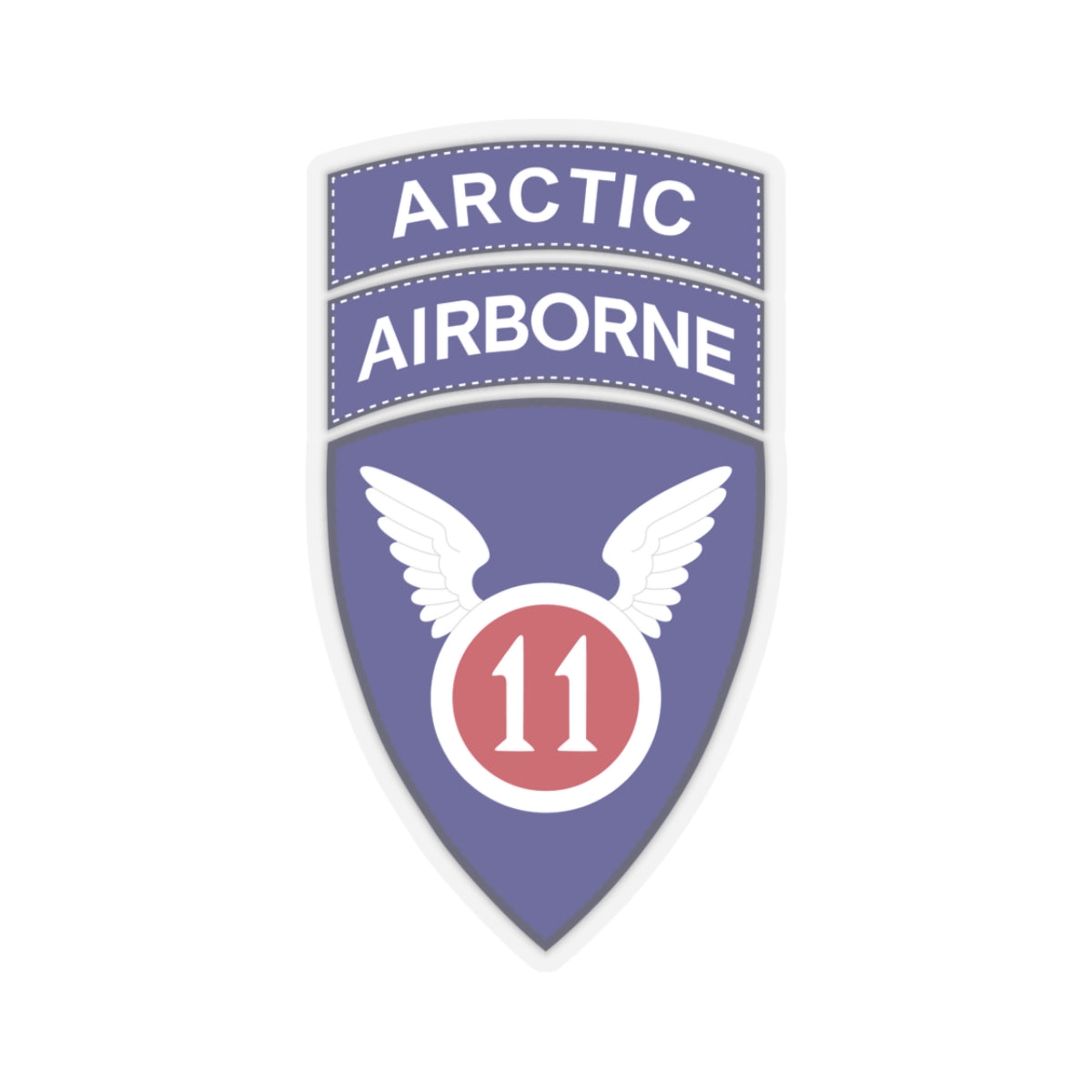 Kiss-Cut Stickers - 11th Airborne Division w Arctic Tab wo Txt X 300