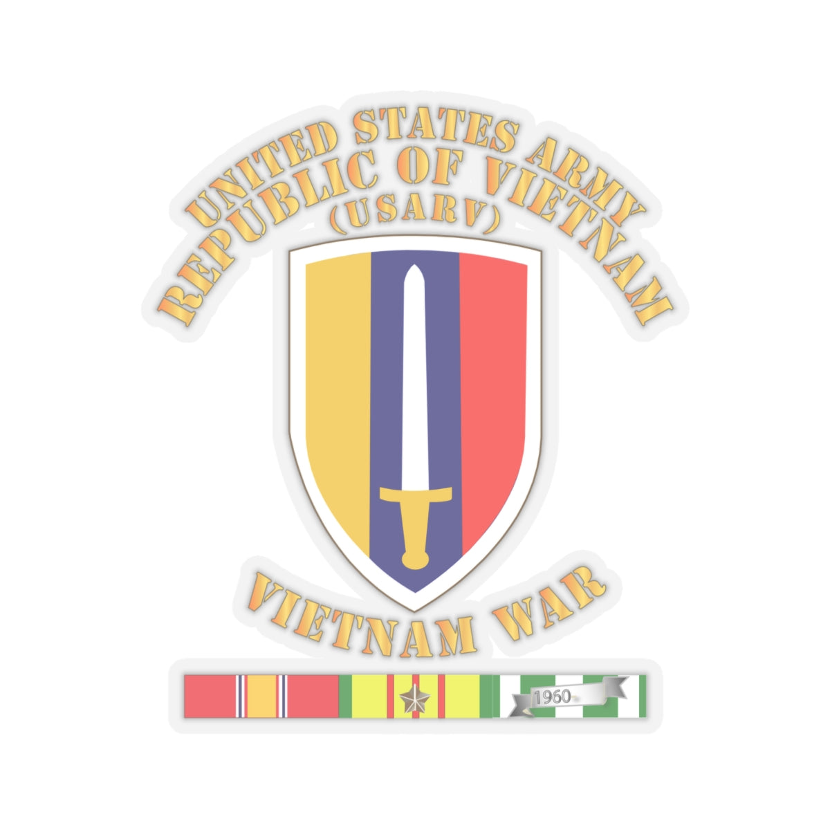 Kiss-Cut Stickers - US Army Vietnam - USARV - Vietnam War w SVC