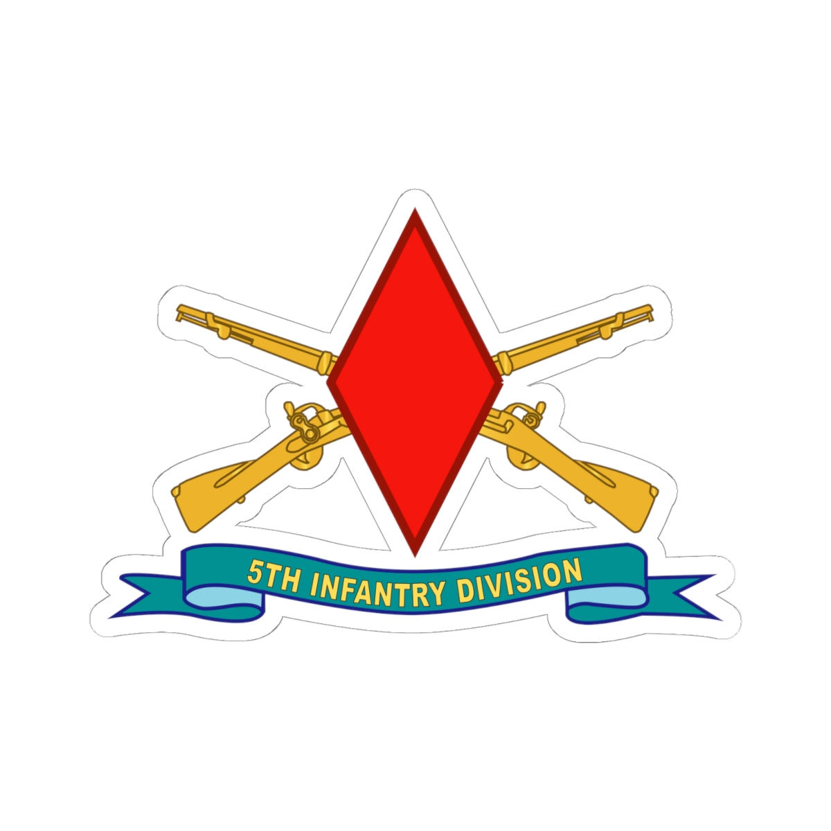 Kiss-Cut Stickers - 5th Infantry Division - SSI w Br - Ribbon X 300