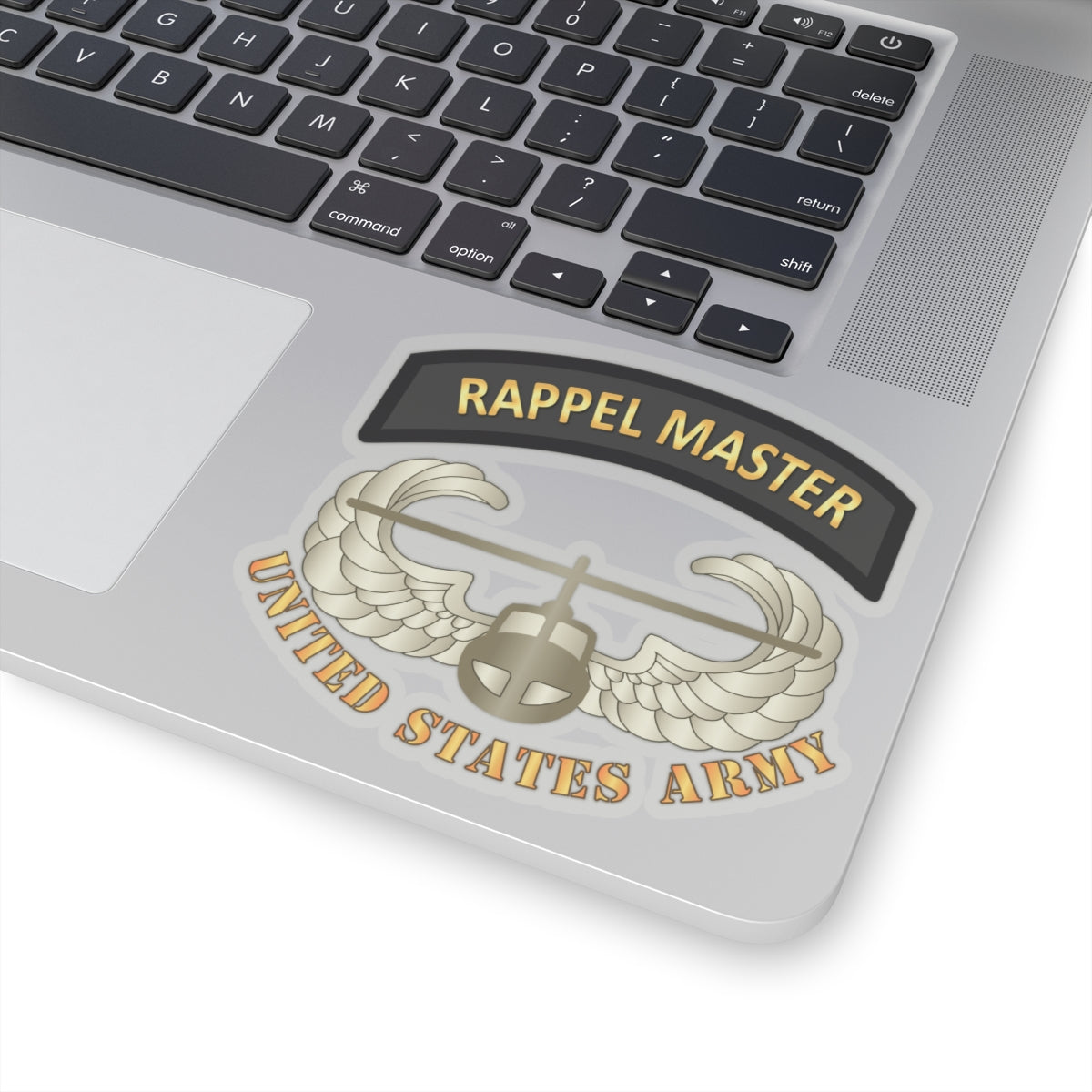 Kiss-Cut Stickers - Rappel Master Tab w Air Assault Badge - US Army