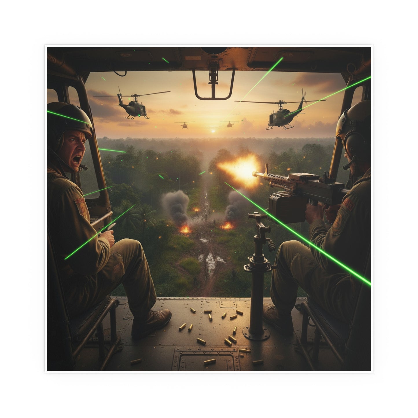 Indoor and Outdoor Silk Posters - VIetnam Hot LZ from Side Door