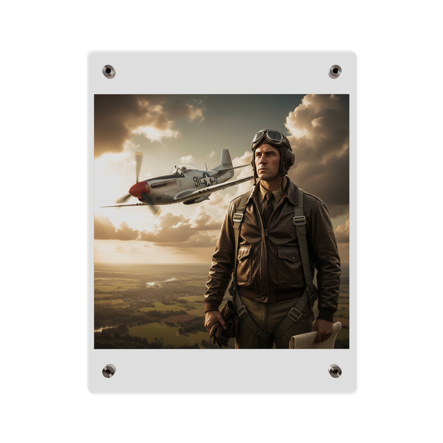 Acrylic Wall Art Panel - Army Air Corps Pilot