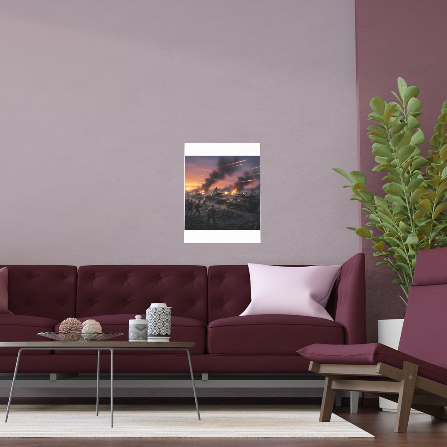 Indoor and Outdoor Silk Posters - M3A1 Half-track 9th Armor Division vs German Armor