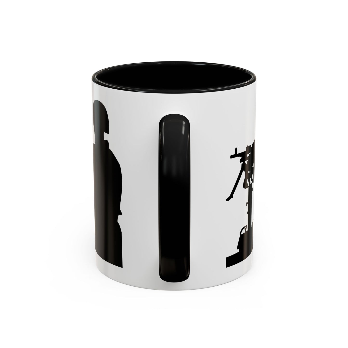 Accent Coffee Mug (11oz & 15oz) - Army - Soldier - MG Vehicle Mounted - Silhouette X 300