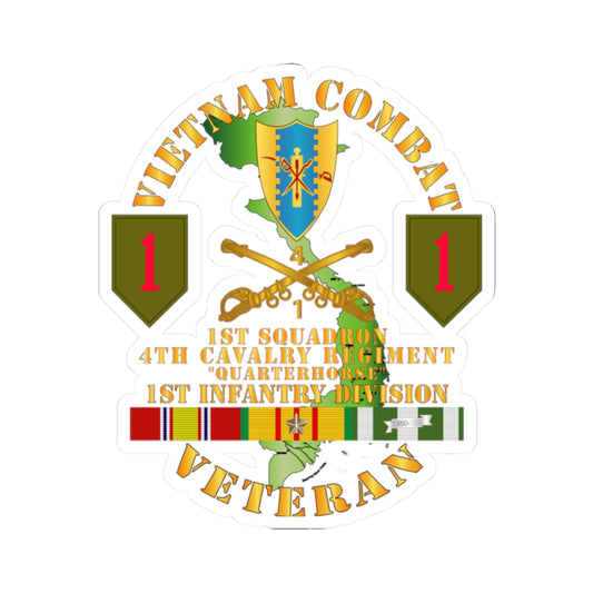 Kiss-Cut Stickers - Vietnam Combat Infantry Vet - 1st Squadron 4th Cav - 1st Inf Div SSI