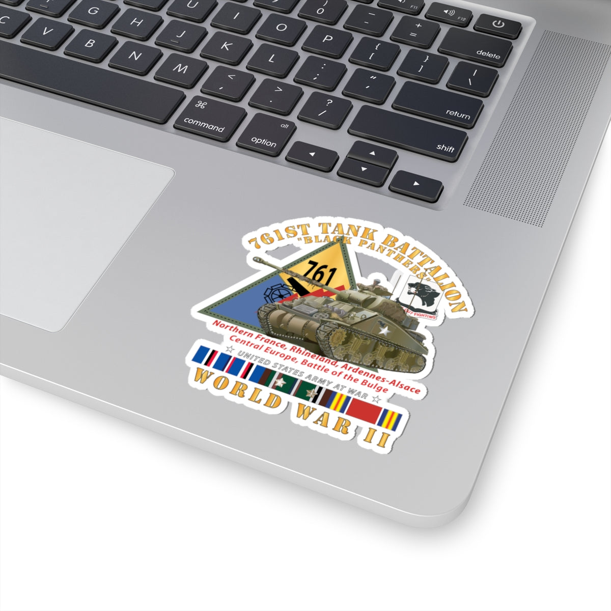 Kiss-Cut Stickers - 761st Tank Battalion - Black Panthers - w Tank w SSI WWII EU SVC