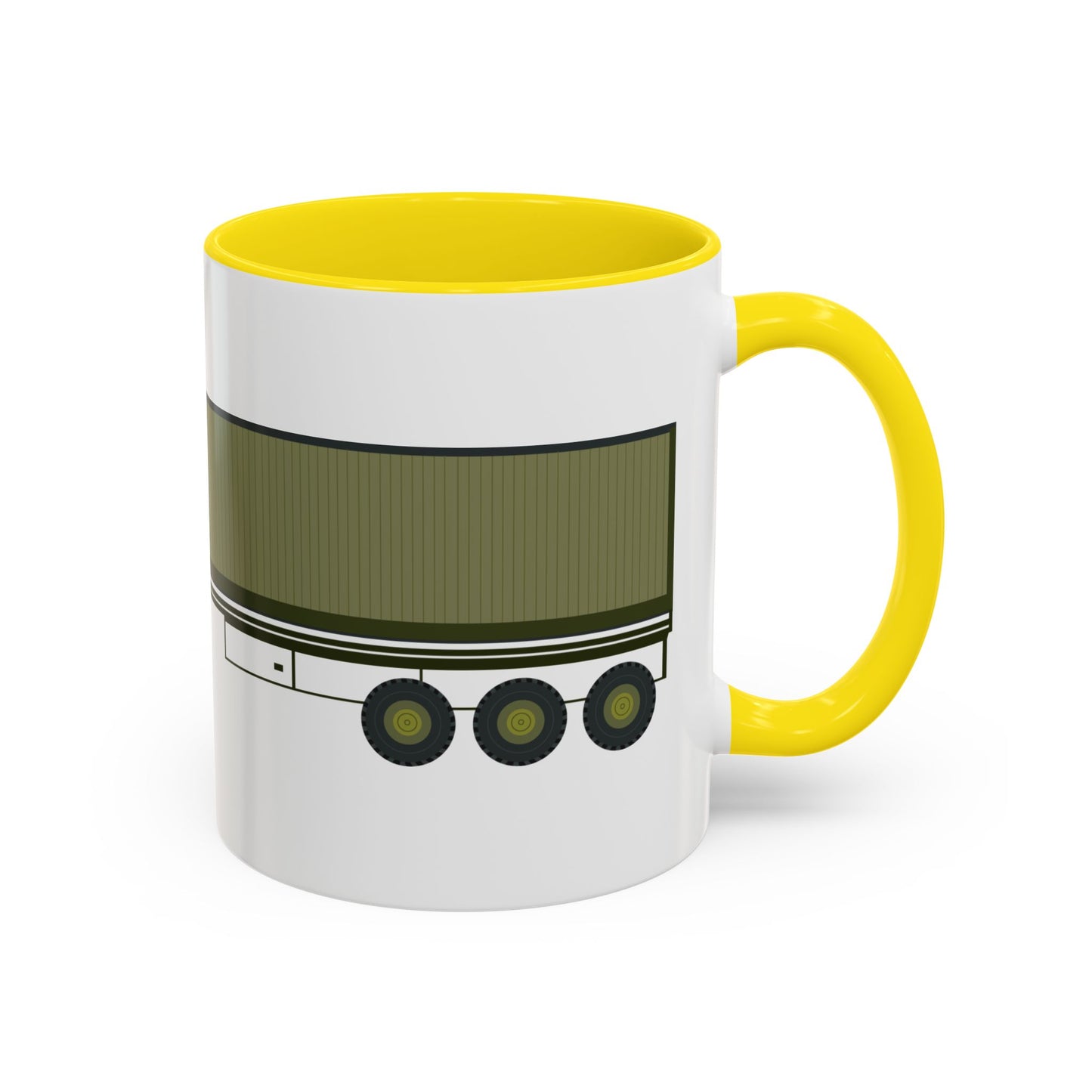 Accent Coffee Mug (11oz & 15oz) - Vehicle - M915 Tractor with M872 - 40 Ft Container - Side X 300
