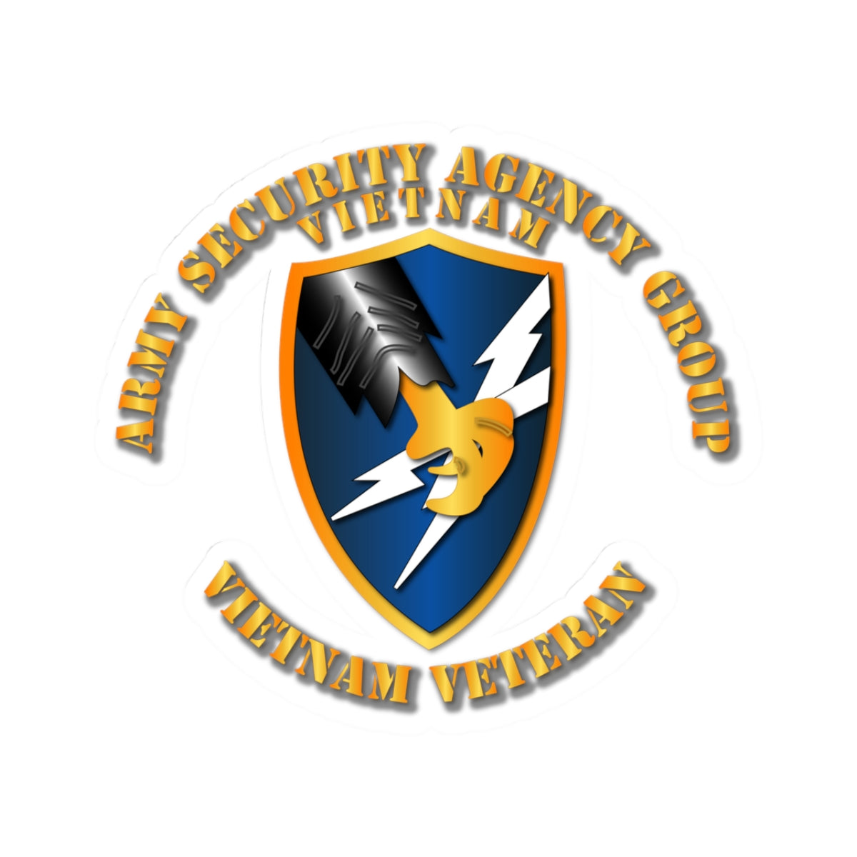 Kiss-Cut Stickers - Army Security Agency Group VN Vet w Txt