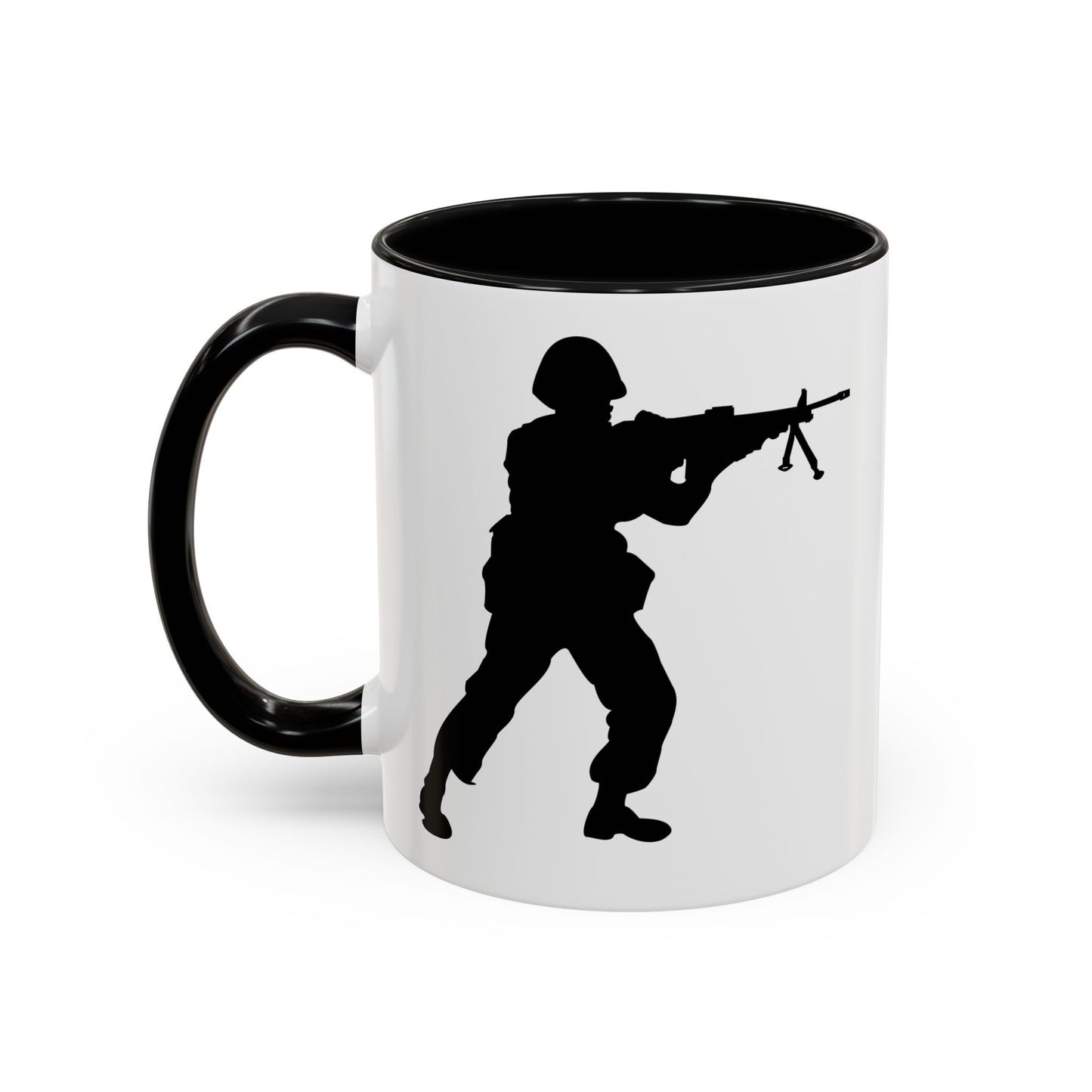 Accent Coffee Mug (11oz & 15oz) - Army - Soldier - MG Assault - Silhouette X 300