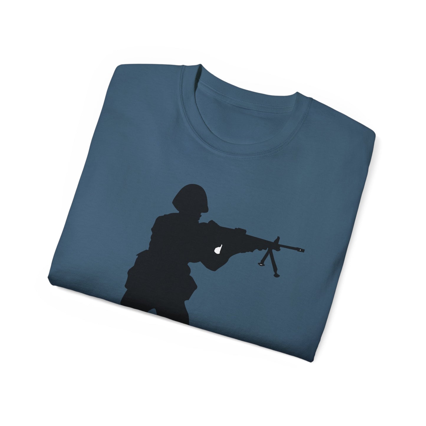 Unisex Ultra Cotton Tee - Army - Soldier - MG Assault - Silhouette X 300