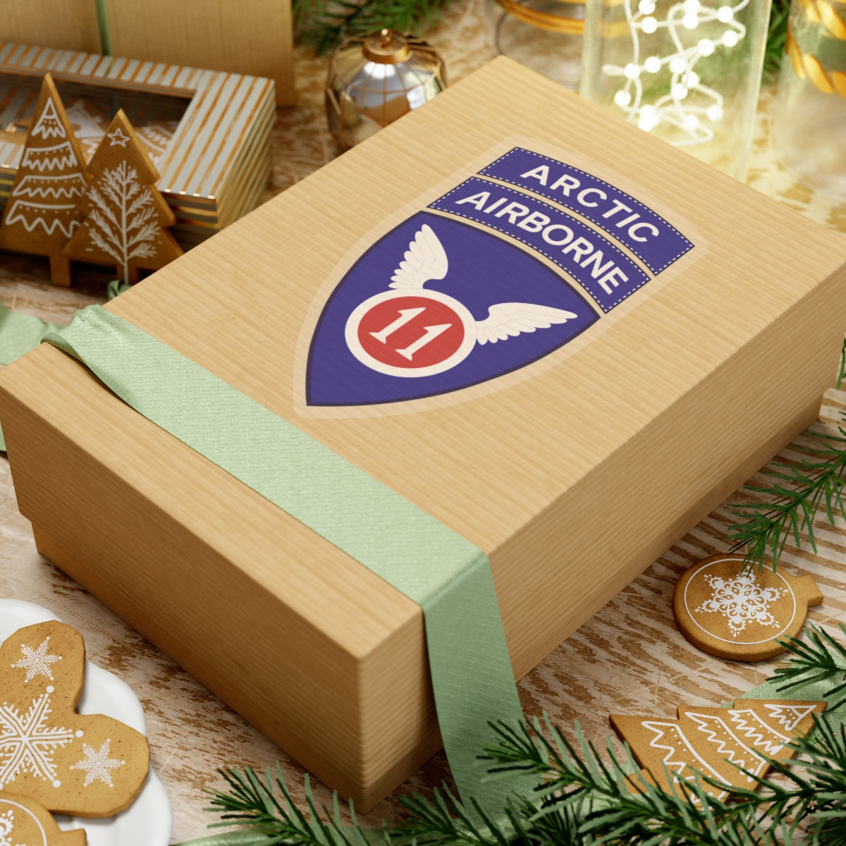 Kiss-Cut Stickers - 11th Airborne Division w Arctic Tab wo Txt X 300