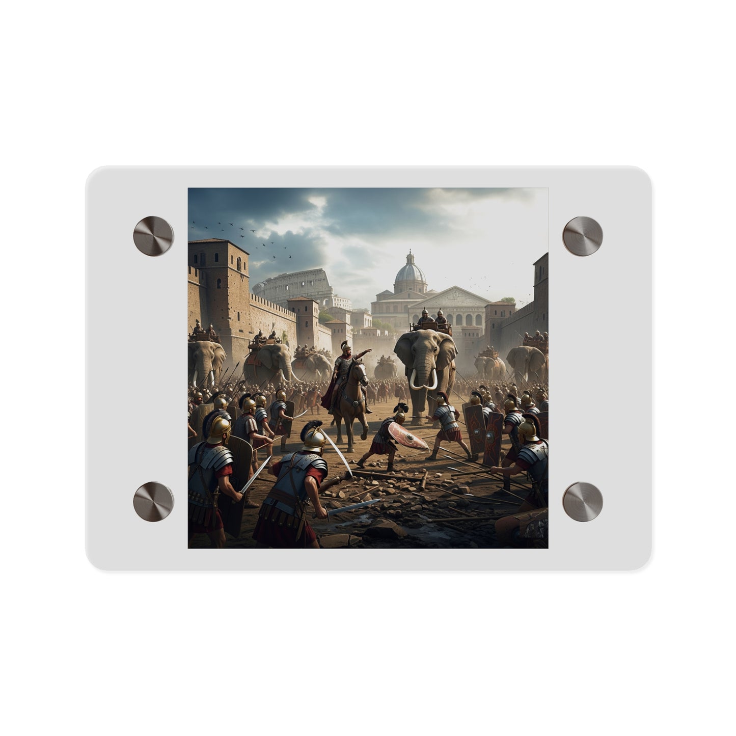 Acrylic Wall Art Panel - Hannibal Battling the Roman Legions as he Enters Rome