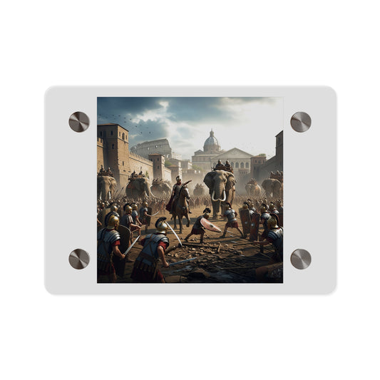 Acrylic Wall Art Panel - Hannibal Battling the Roman Legions as he Enters Rome