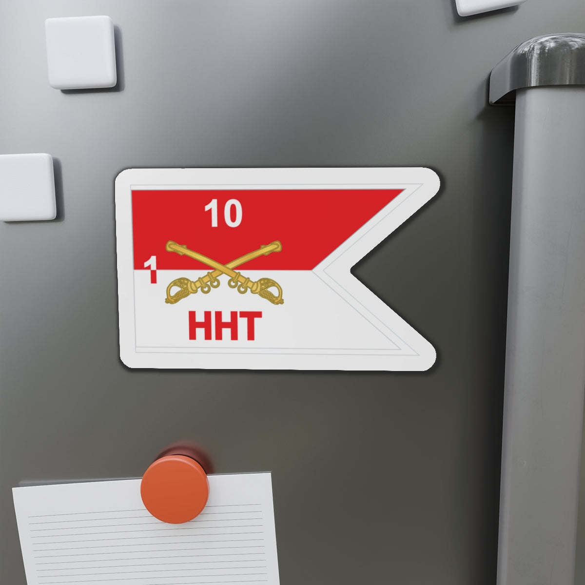 Die-Cut Magnets - HHT -  1stSquadron - 10th Cavalry Guidon w Aerial 12