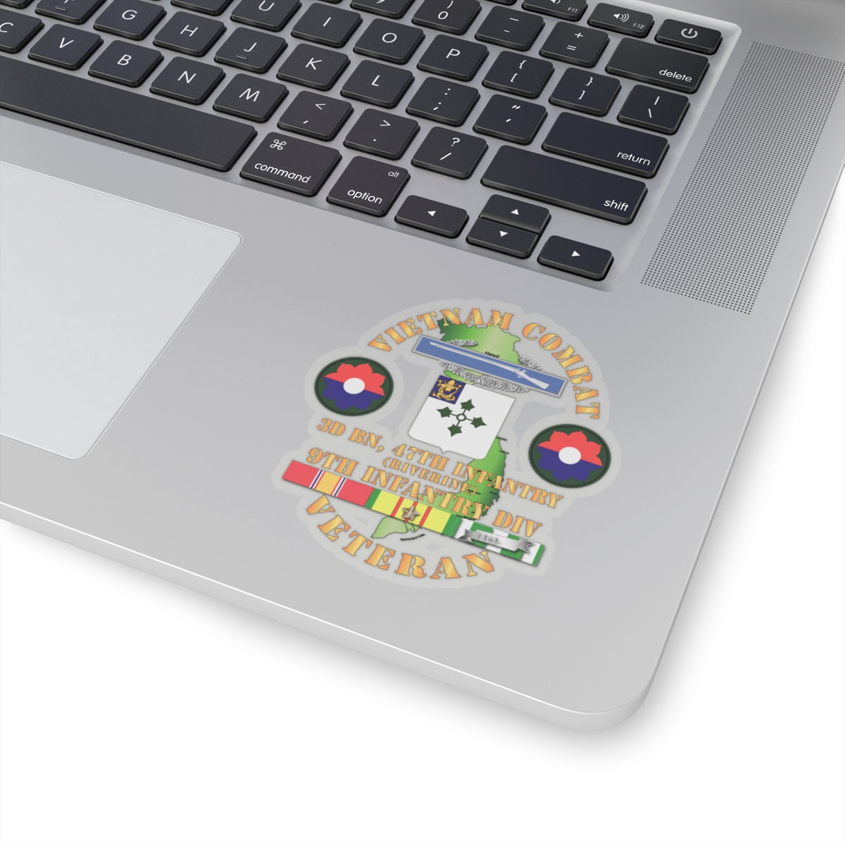 Kiss-Cut Stickers - Vietnam Combat Infantry Veteran w 3rd Bn 47th Inf (Riverine) - 9th ID SSI
