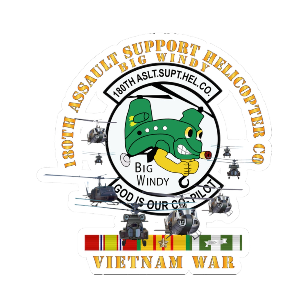 Kiss-Cut Stickers - 180th ASHC - Big Windy w VN SVC