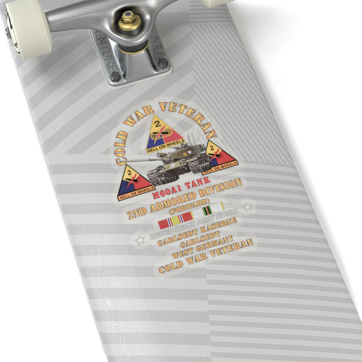 Kiss-Cut Stickers - Cold War Vet - 2nd Armored Division - Garlstedt, Germany - M60A1 Tank w COLD SVC