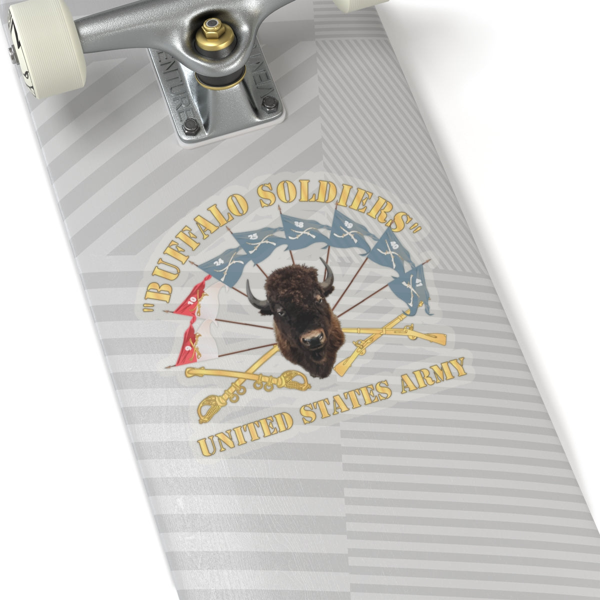 Kiss-Cut Stickers - Buffalo Soldiers - Infantry - Cavalry Guidons w Buffalo Head - US Army X 300