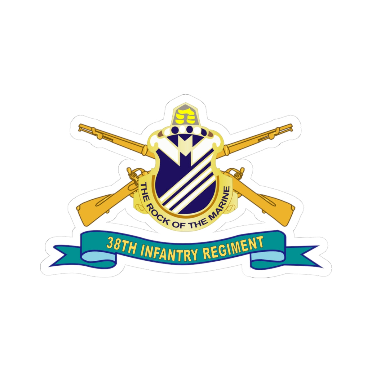 Kiss-Cut Stickers - 38th Infantry Regiment w Br - Ribbon X 300