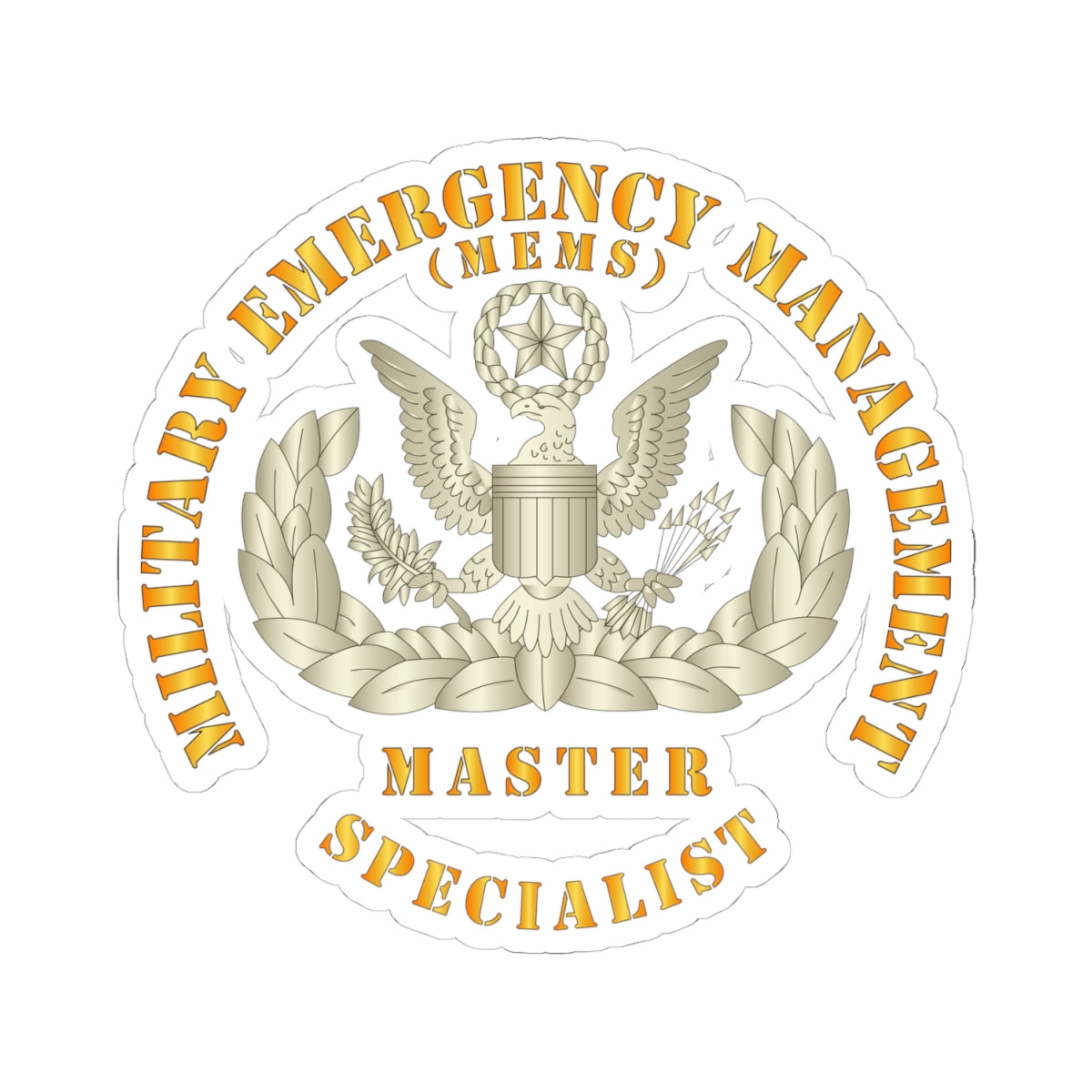 Kiss-Cut Stickers - ARNG - Military Emergency Management Specialist - Master - Gold