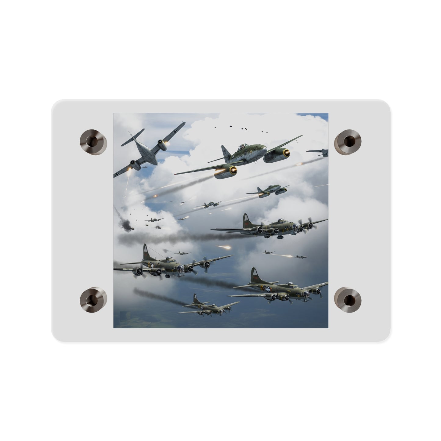 Acrylic Wall Art Panel - German jet fighters attacking US bombing formations