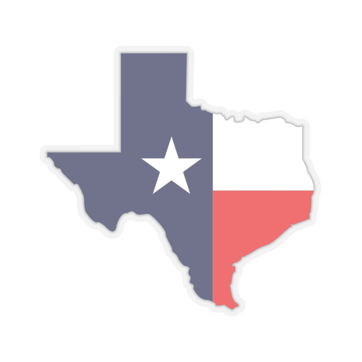 Kiss-Cut Stickers - Texas Map Overprint with Texas State Flag X 300