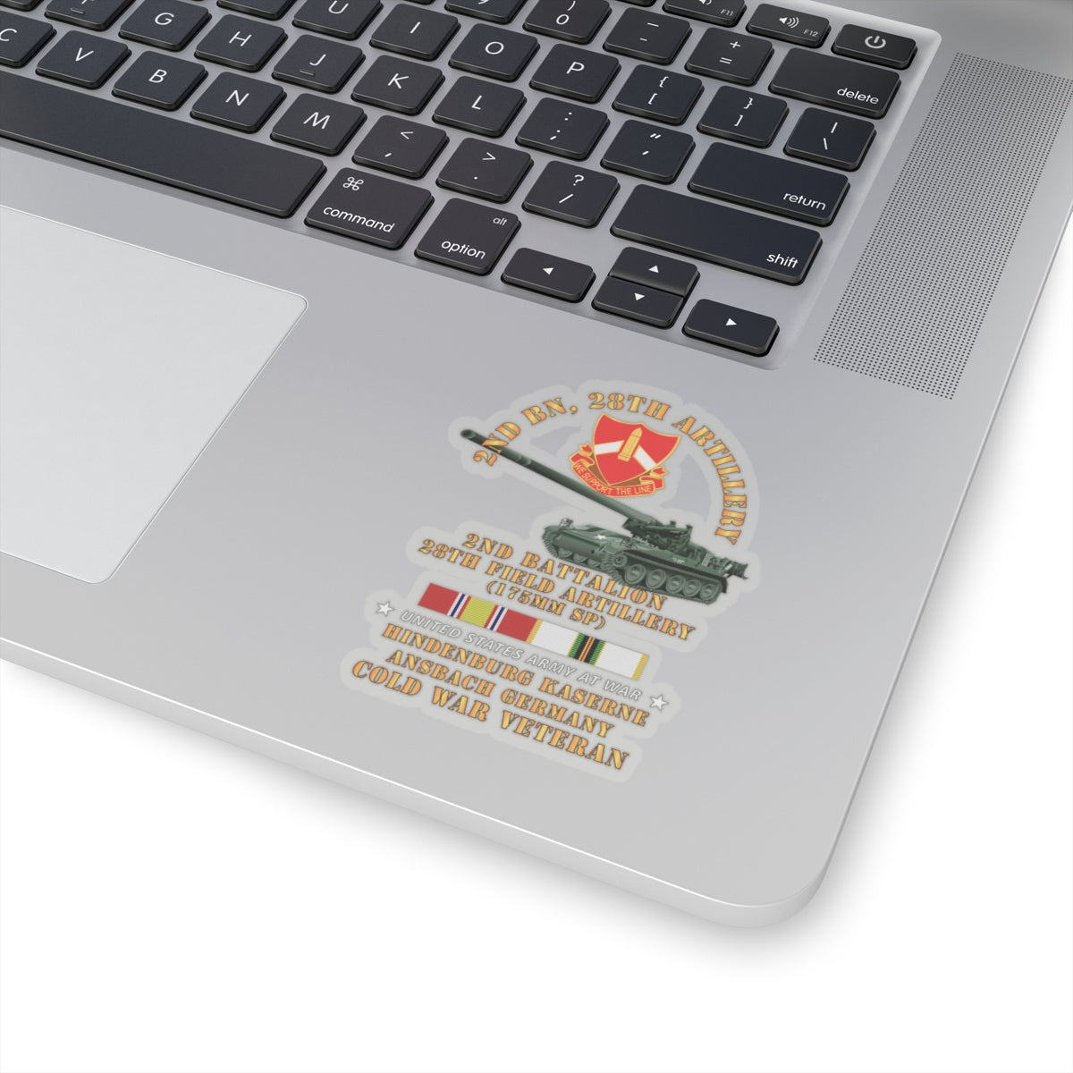 Kiss-Cut Stickers - 2nd Bn 28th Artillery - 175mm - Hindenburg Ansbach Germany w COLD SVC