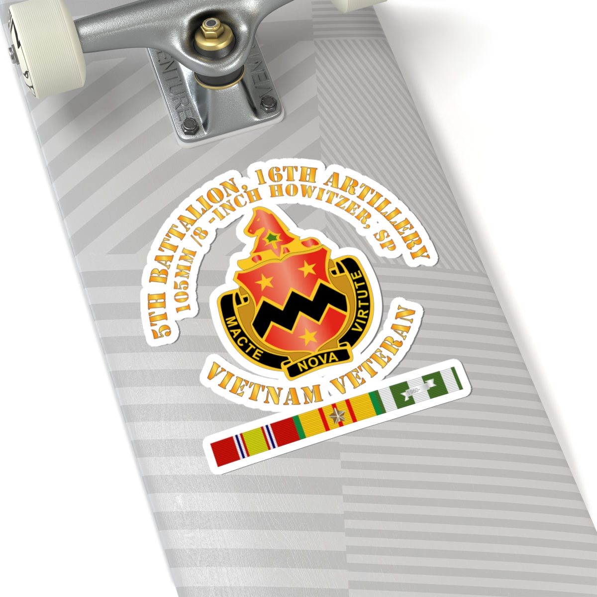 Kiss-Cut Stickers - 5th Battalion, 16th Artillery w SVC Ribbon V2