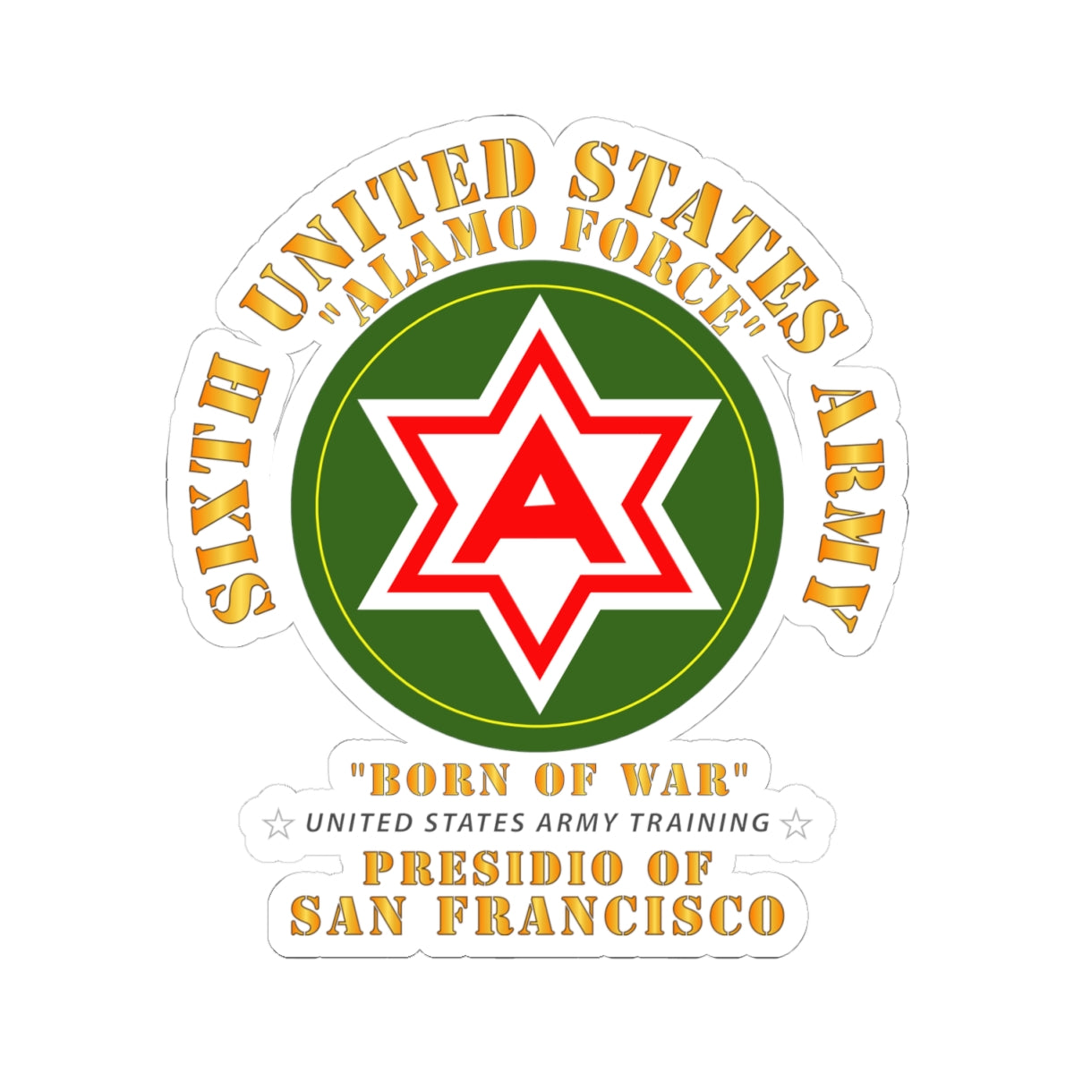 Kiss-Cut Stickers - 6th United States Army - Presidio SF