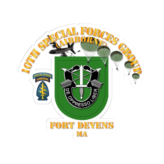 Kiss-Cut Stickers - SOF - 10th SFG - Ft Devens MA