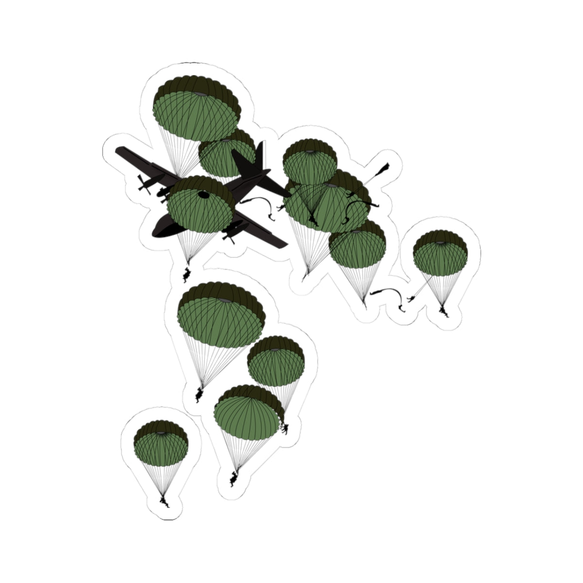 Kiss-Cut Stickers - Paratrooper - Mass Tac - 1 AC - 2 Doors - w Jumpers X 300