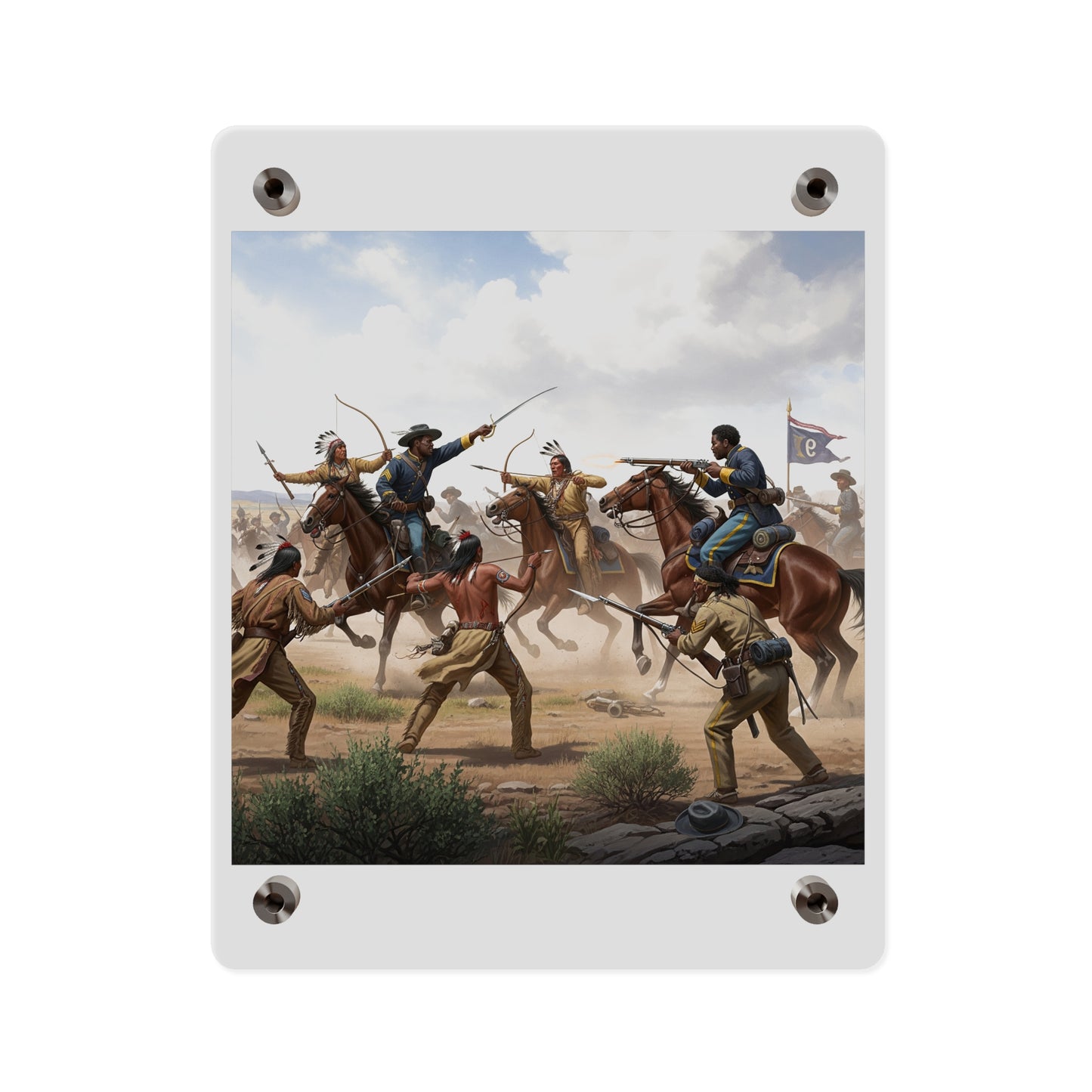Acrylic Wall Art Panel - 9th Cavalry Regiment fighting Native Americans during the Indian Wars