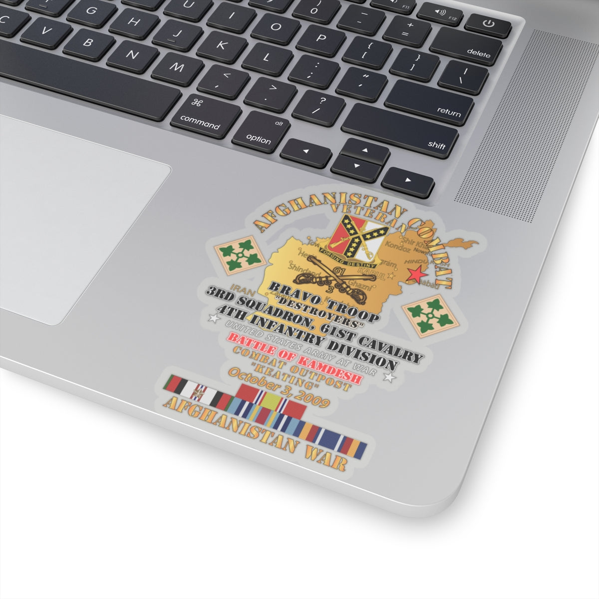 Kiss-Cut Stickers - Battle Kamdesh COP Keating - 61st Cavalry w AFGHAN SVC