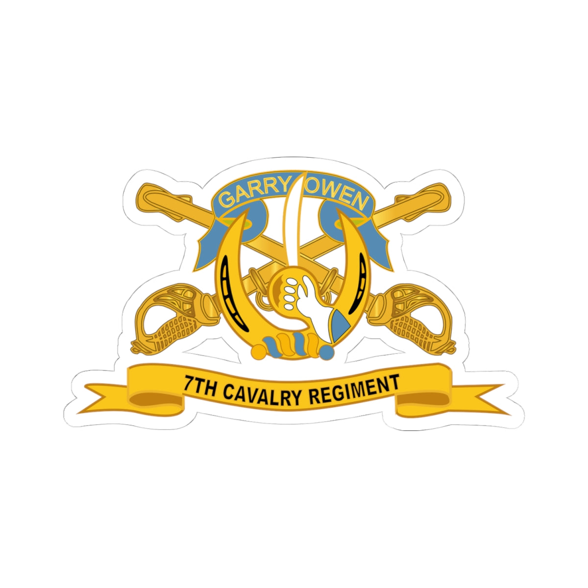Kiss-Cut Stickers - 7th Cavalry Regiment w Br - Ribbon