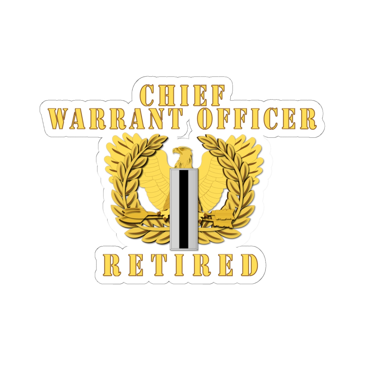 Kiss-Cut Stickers - Chief Warrant Officer 5 - CW5 - Retired