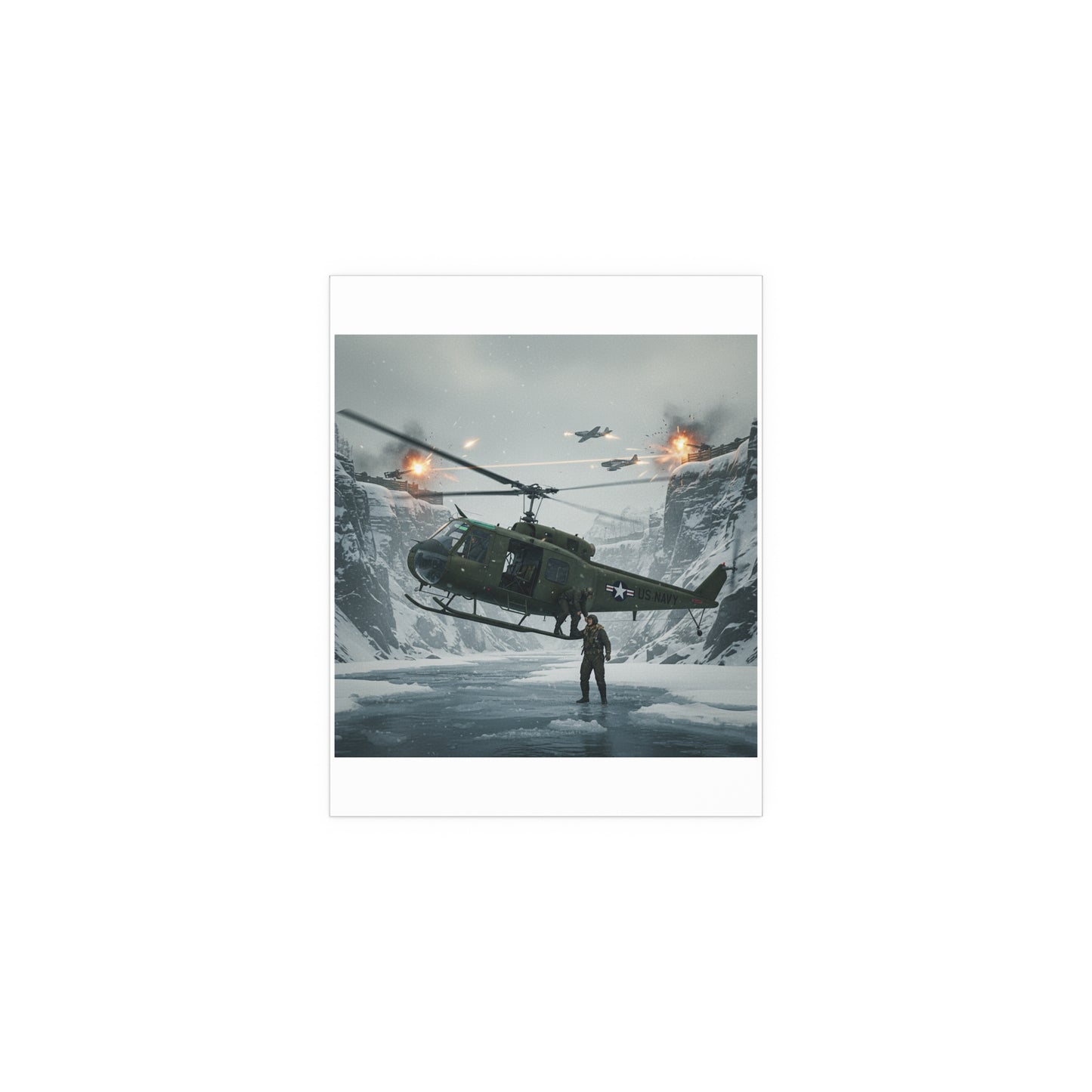 Indoor and Outdoor Silk Posters - Rescue Mission from Majon-ni and Samdong-ni attack - Korean War