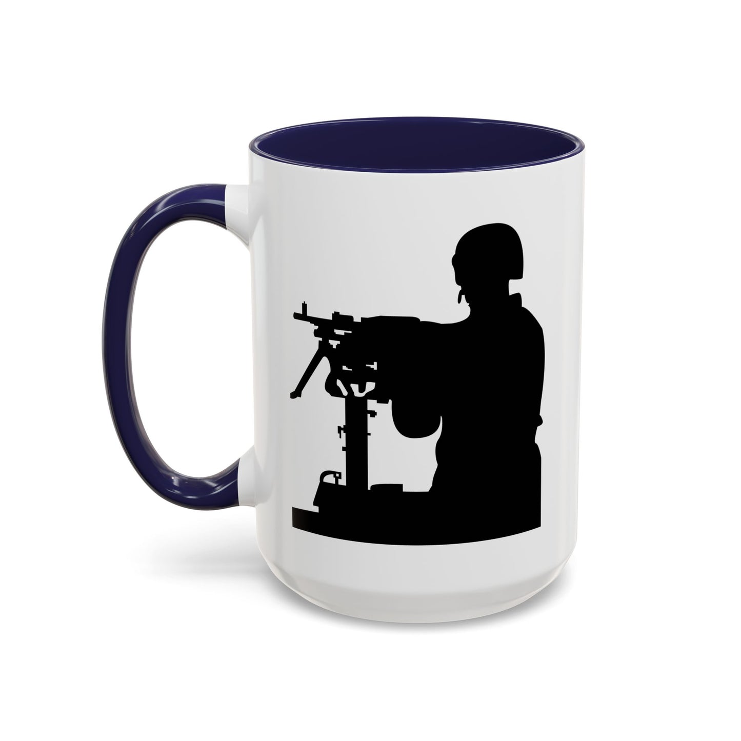 Accent Coffee Mug (11oz & 15oz) - Army - Soldier - MG Vehicle Mounted - Silhouette X 300