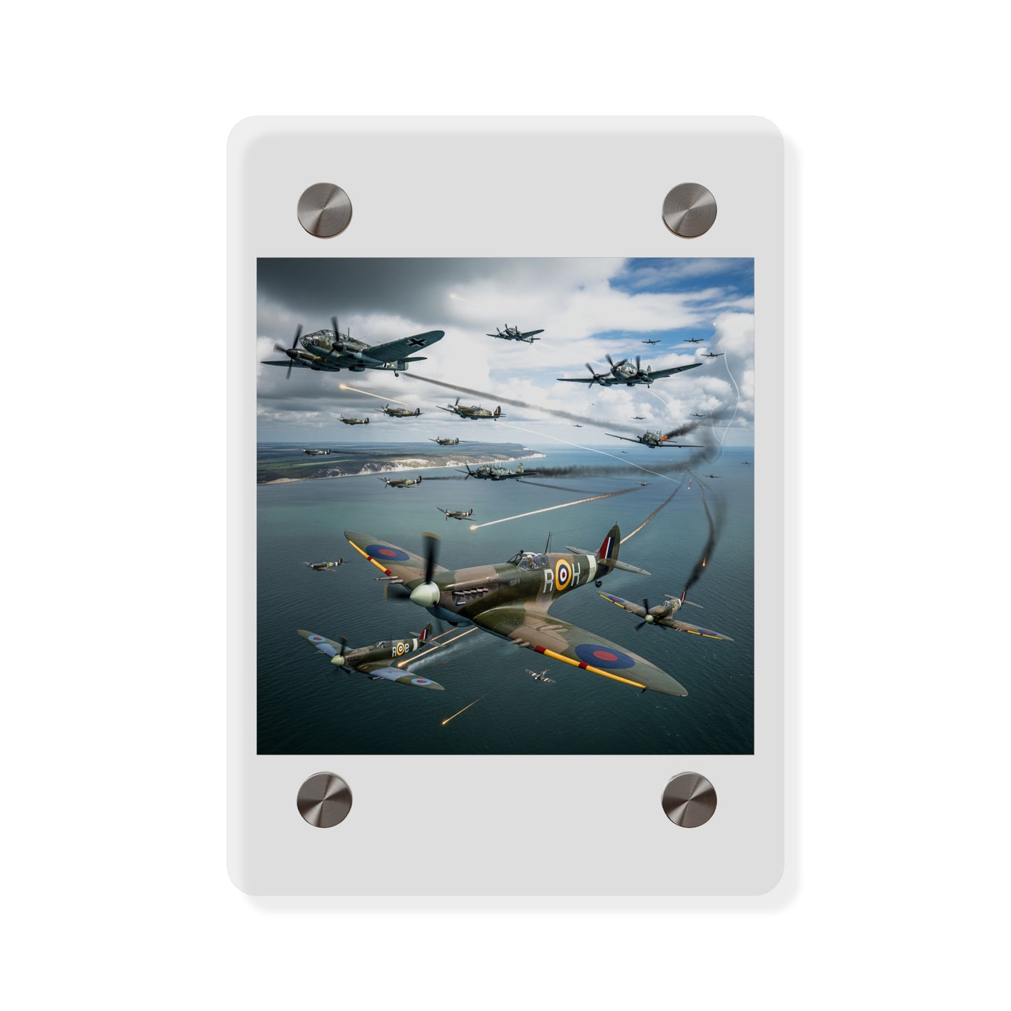 Acrylic Wall Art Panel - British and German aircraft during the Battle of Britain