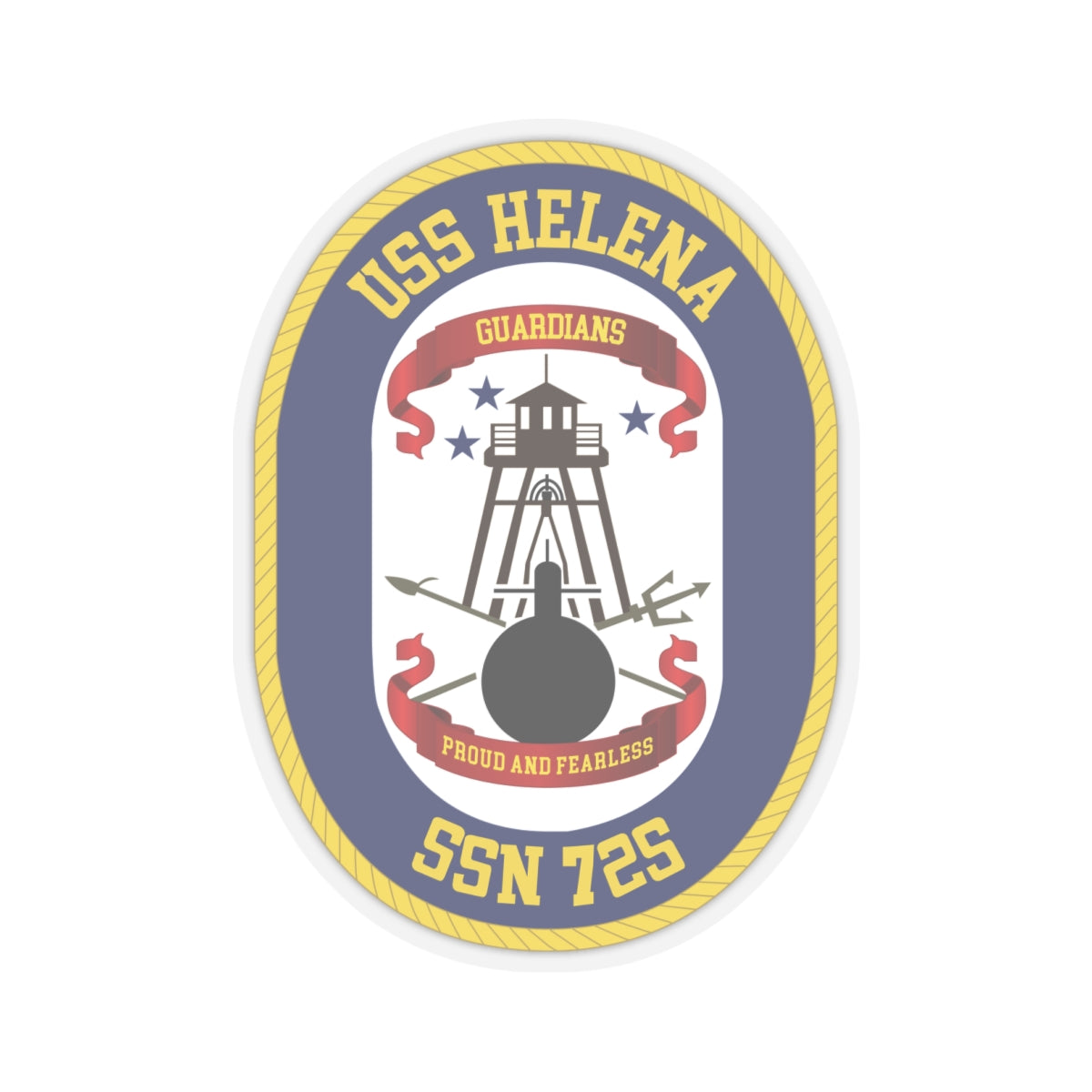 Kiss-Cut Stickers - Navy - USS Helena (SSBN 725) wo Txt
