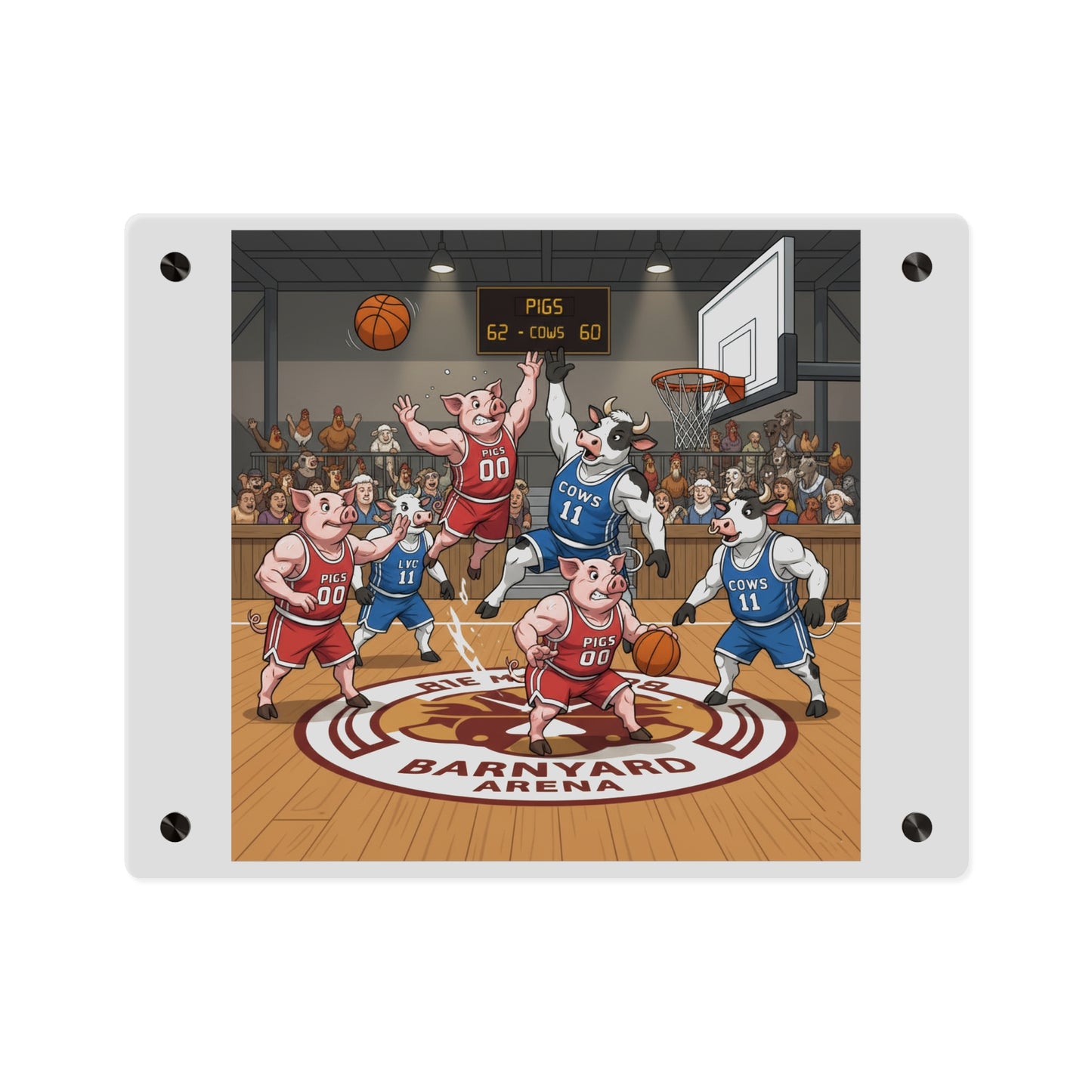 Acrylic Wall Art Panel - Pigs vs Cows