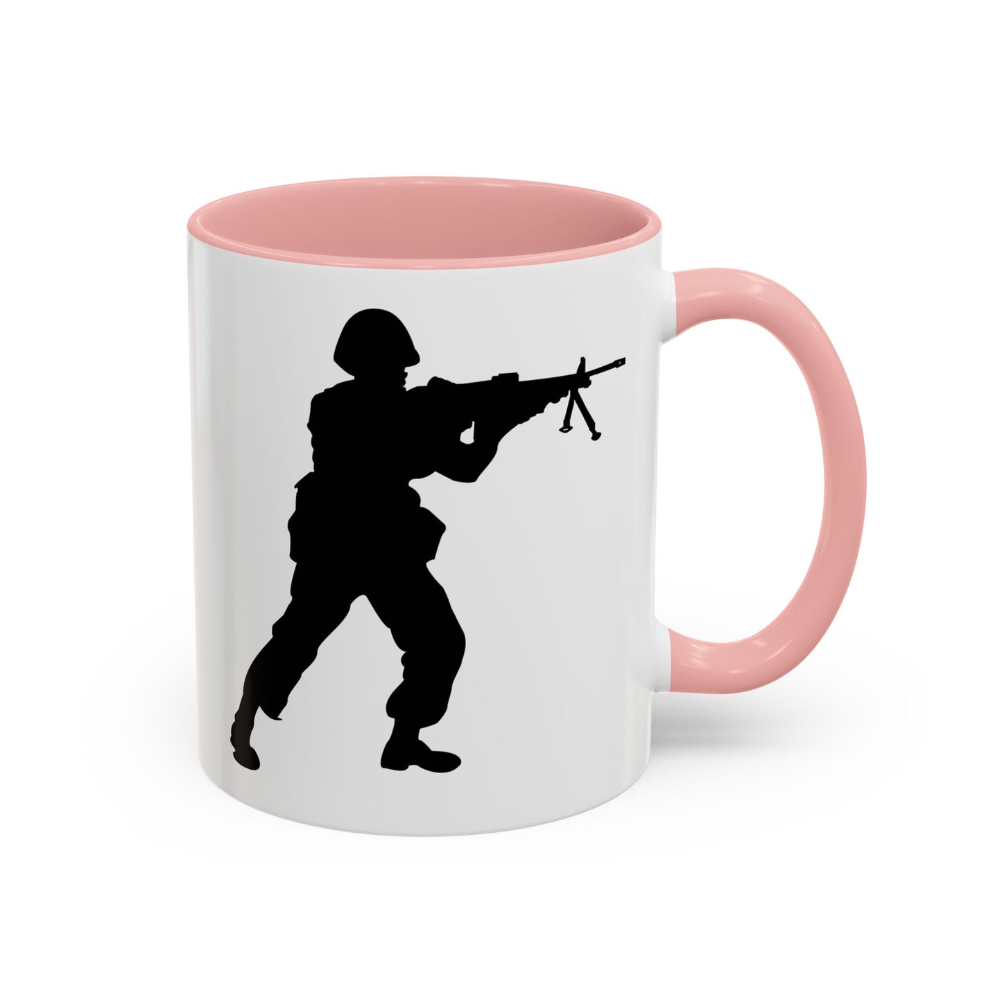 Accent Coffee Mug (11oz & 15oz) - Army - Soldier - MG Assault - Silhouette X 300