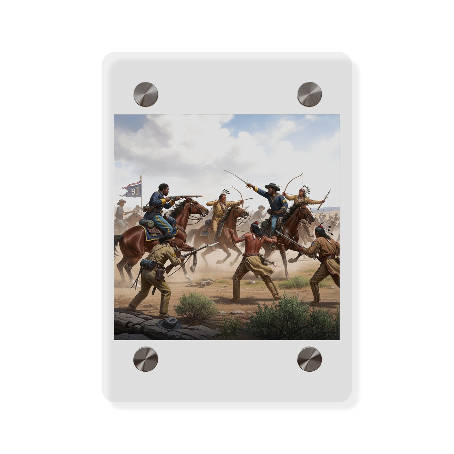 Acrylic Wall Art Panel - 9th Cavalry Regiment fighting Native Americans during the Indian Wars