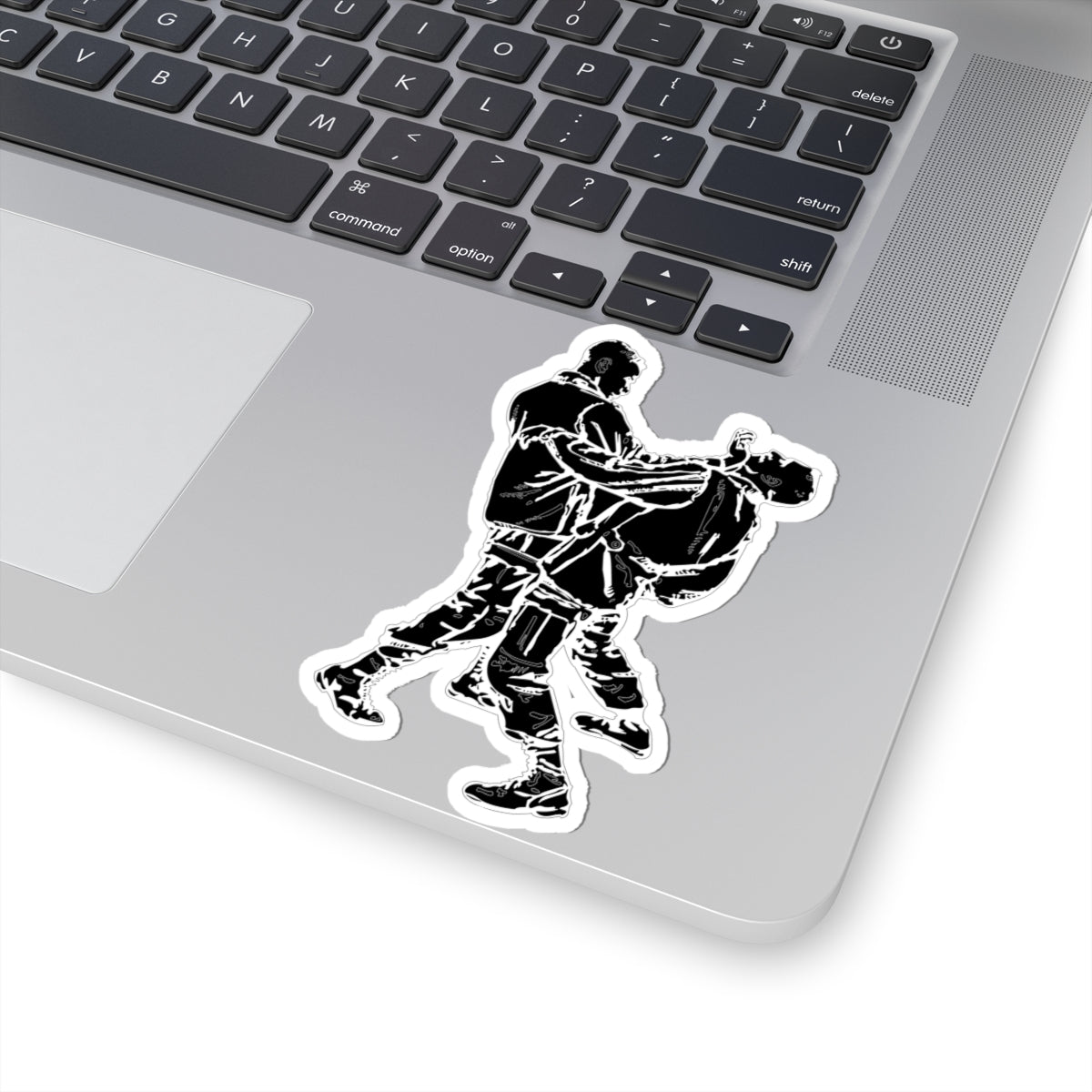 Kiss-Cut Stickers - Palm-Heel Strike to Chin - BW X 300