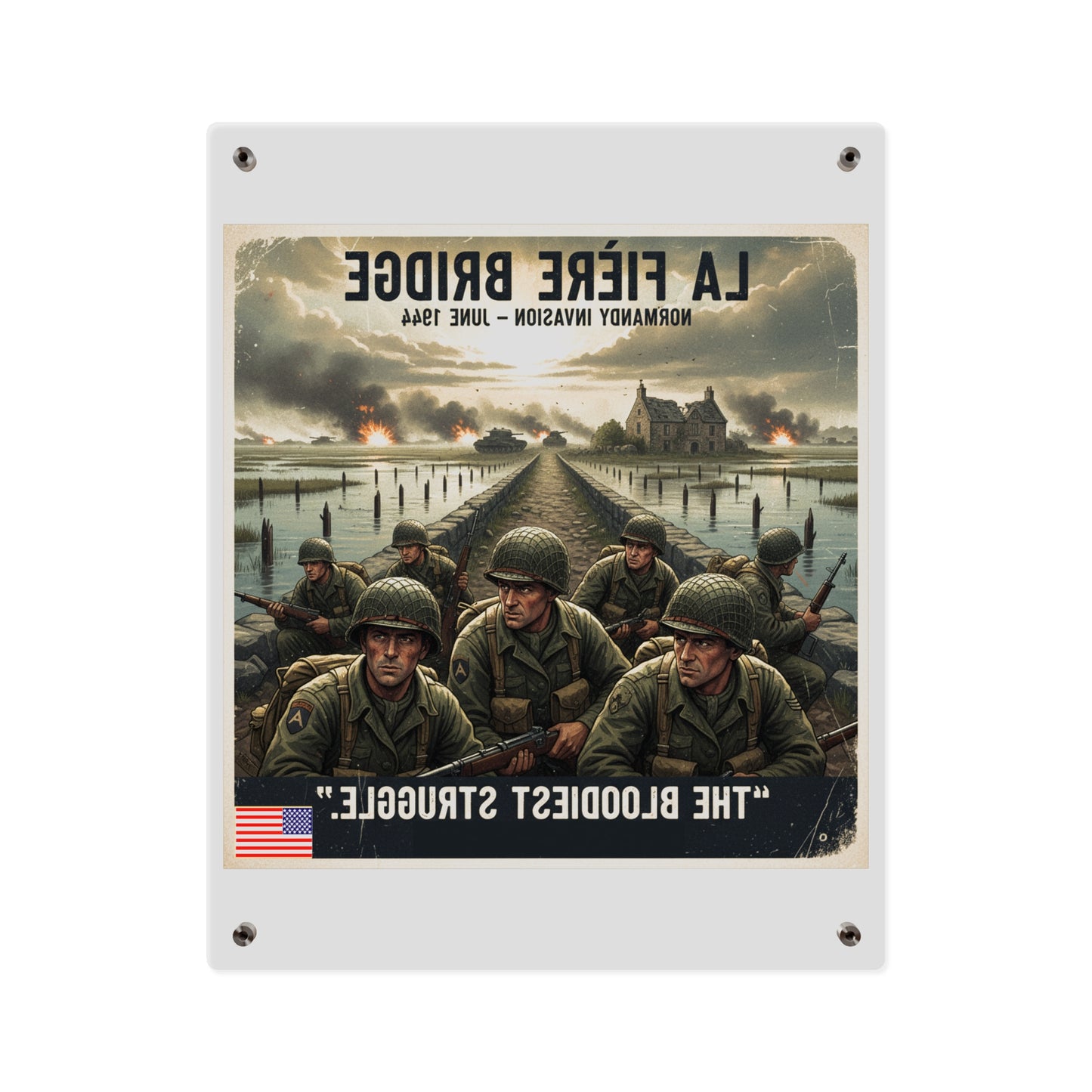 Acrylic Wall Art Panel - 82nd Airborne at the La Fière Bridge